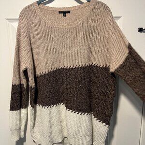 Neutral Color Block Sweater